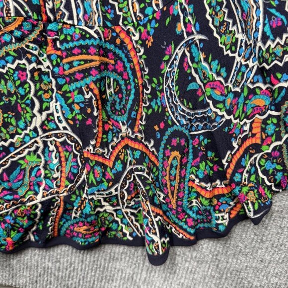 Maeve Anthropologie Boho Paisley Dress Flowy Long Sleeve Navy/Multicolor Size S - Picture 8 of 15